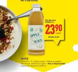 Willys JUICE, Medlemspris erbjuda