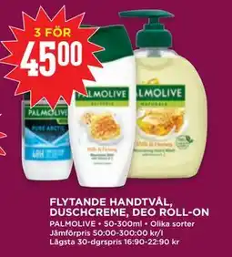 Willys FLYTANDE HANDTVÅL, DUSCHCREME, DEO ROLL-ON erbjuda