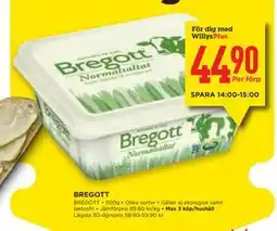 Willys Hemma BREGOTT, Medlemspris erbjuda