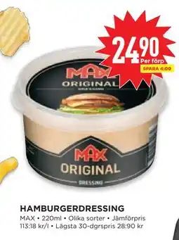 Willys Hemma HAMBURGERDRESSING erbjuda