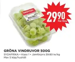 Willys Hemma GRÖNA VINDRUVOR 500G erbjuda