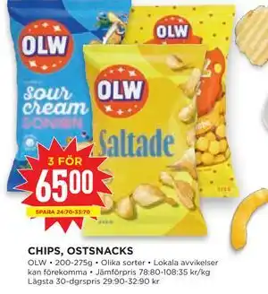 Willys Hemma CHIPS, OSTSNACKS erbjuda