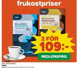 Coop Daglivs Kaffe, Medlemspris erbjuda