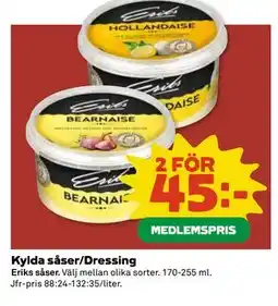 Coop Daglivs Kylda såser/Dressing, Medlemspris erbjuda