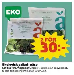 Coop Daglivs Ekologisk sallad i påse erbjuda