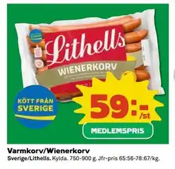 Coop Daglivs Varmkorv/Wienerkorv, Medlemspris erbjuda