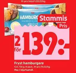 ICA Kvantum Fryst hamburgare, Medlemspris erbjuda