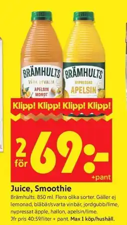 ICA Kvantum Juice, Smoothie erbjuda