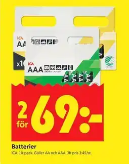 ICA Kvantum Batterier erbjuda