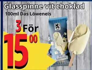 Glasspinne vit choklad