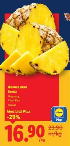 Lidl Ananas utan krona erbjuda