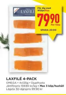 Willys LAXFILÉ 4-PACK erbjuda