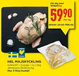 Willys Hel majskyckling erbjuda