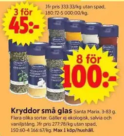 ICA Supermarket Kryddor små glas erbjuda