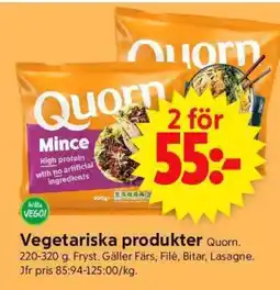 ICA Supermarket Vegetariska produkter Quorn erbjuda