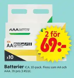 ICA Supermarket BATTERIER erbjuda