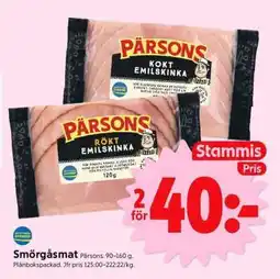 ICA Supermarket Pärsons Rökt Emulskinka erbjuda
