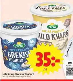 ICA Supermarket Mild kvarg/Greksik Yoghurt erbjuda