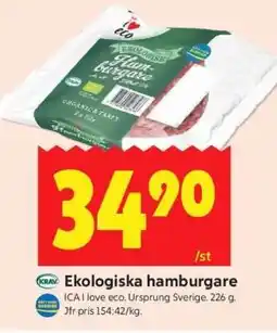 ICA Supermarket EKOLOGISKA HAMBURGARE erbjuda