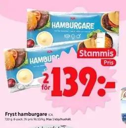 ICA Supermarket Fryst hamburgare ICA erbjuda