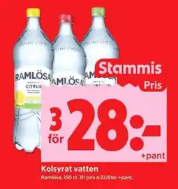 ICA Supermarket Ramlösa Kolsyrat Vatten erbjuda