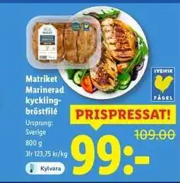 Lidl Matriket Marinerad kycklingbröstfilé erbjuda