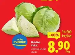 Lidl Matriket Vitkål erbjuda