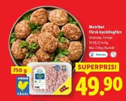 Lidl Matriket Färsk kycklingfärs erbjuda