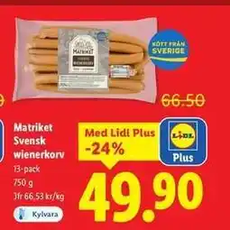 Lidl Matriket Svensk wienerkorv erbjuda