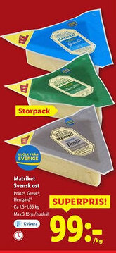 Lidl Matriket Svensk ost erbjuda