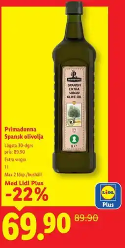 Lidl Primadonna Spansk olivolja erbjuda