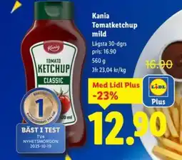 Lidl Kania Tomatketchup mild erbjuda