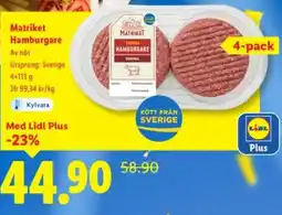 Lidl Matriket Hamburgare erbjuda