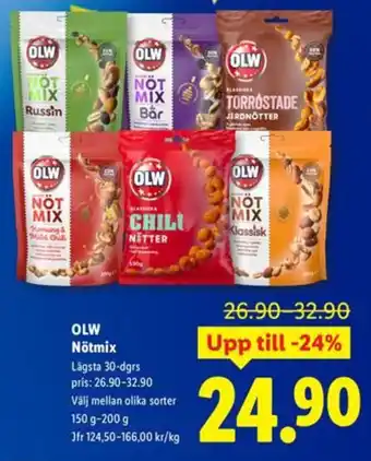 Lidl OLW Nötmix erbjuda