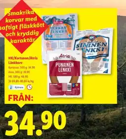 Lidl HK/Kartanon/Atria Länkkorv erbjuda