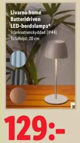 Lidl Livarno home Batteridriven LED-bordslampa erbjuda