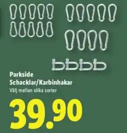 Lidl Parkside Schacklar/Karbinhakar erbjuda