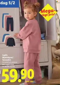 Lidl Lupilu Mjukisbyxor/ Sweatshirt erbjuda