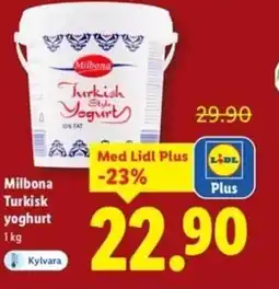 Lidl Milbona Turkisk yoghurt erbjuda