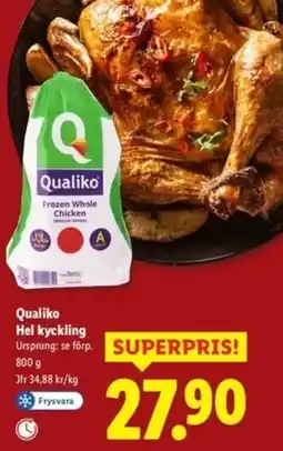 Lidl Qualiko Hel kyckling erbjuda