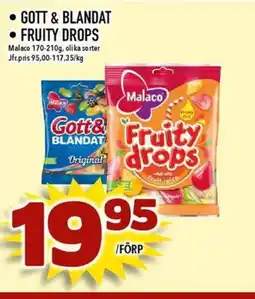 Matdax Malaco Gott & blandat • Fruity drops erbjuda