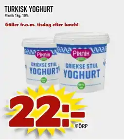 Din Mat Piknik Turkisk yoghurt erbjuda