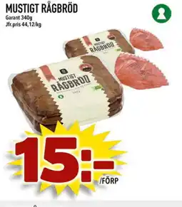 Din Mat Garant Mustigt rågbröd erbjuda