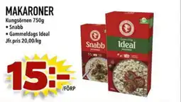 Din Mat Kungsörnen Makaroner erbjuda