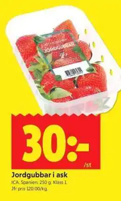 ICA Supermarket Jordgubbar i ask erbjuda