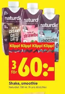 ICA Supermarket Naturdiet Shake, Smoothie erbjuda