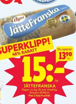 Ica Hajen Lagpris Pågen Jättefranska erbjuda