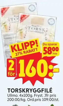 Ica Hajen Lagpris Ullmo Torskryggfilé erbjuda