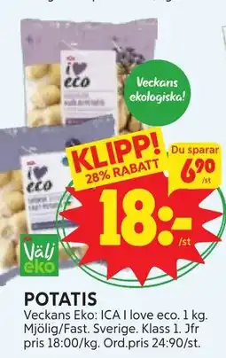 Ica Hajen Lagpris Potatis erbjuda