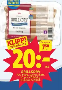 Ica Hajen Lagpris ICA Grillkorv erbjuda